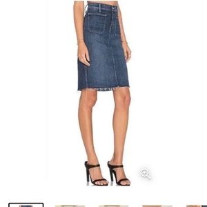 MOTHER Patchie Denim Skirt